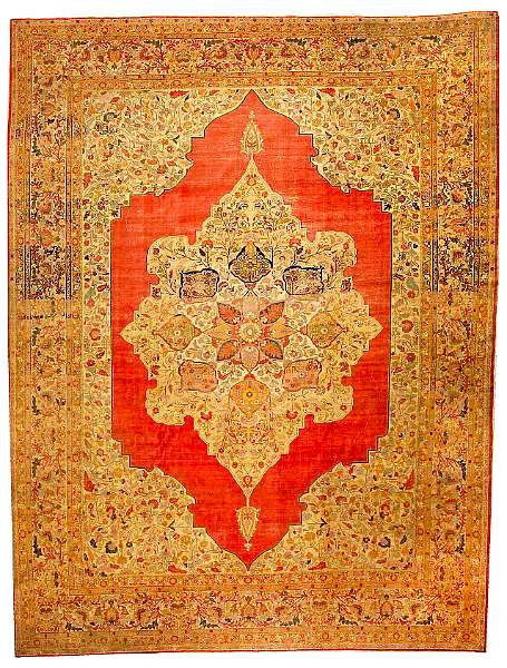 Antique Tabriz Rugs: Antique Open Field Tabriz Carpet